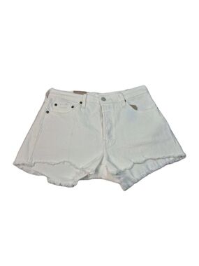 Levi's 501 Women Size 28 Button Fly High Rise Distressed White Jean Shorts.  50